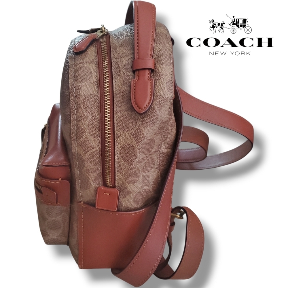 Coach 32715 Campus Backpack 23 In Signature Coated Canvas & Refined Calf Leather - Picture 11 of 17